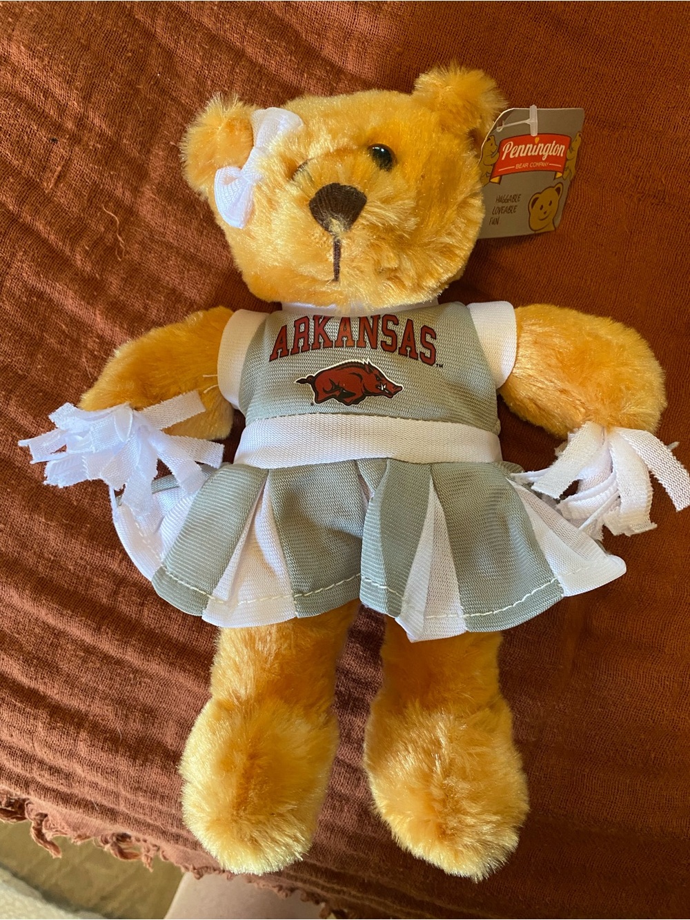 Penningtons Arkansas Cheerleader Bear - Yellow Plush Doll